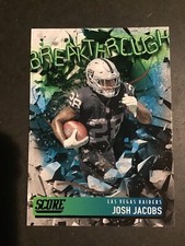 2021 Score FB Josh Jacobs Breakthrough Insert Las Vegas Raiders LOOK PICS 