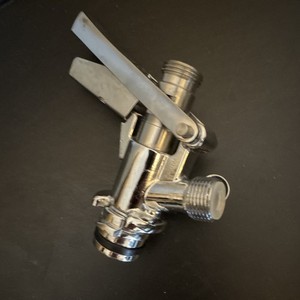 Flow Control Stainless Steel Draft Beer Faucet w/ 1in Straight Shank, 3/16 Bore