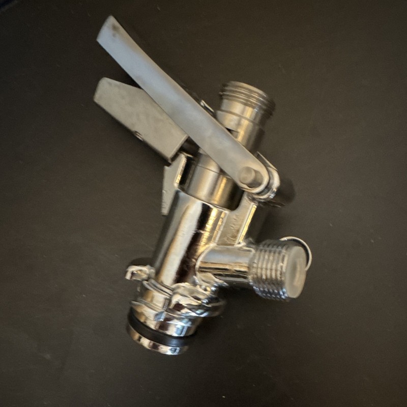 Flow Control Stainless Steel Draft Beer Faucet w/ 1in Straight Shank, 3/16 Bore