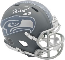 Devon Witherspoon Auto Seahawks Slate Silver Speed Replica Mini Helmet MCS Holo