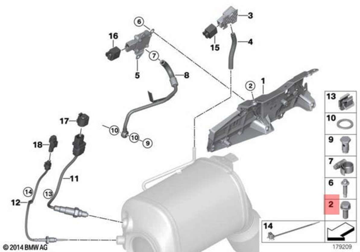 BMW F10 E70 Mini R55 New Genuine Exhaust Pressure Sensor Diesel 13627805152 +