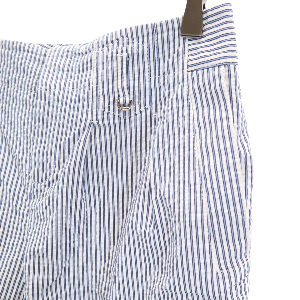 Pantalones Cortos GUCCI Hechos en Italia Patrón de Rayas Seersucker 36 Blanco Mujer Foto 4 de 4