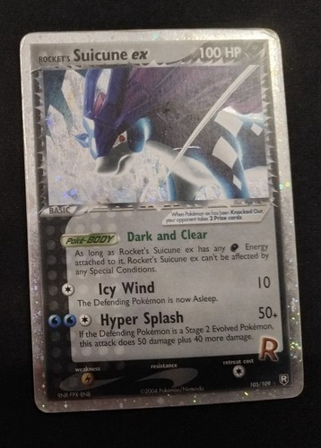 Pokemon Card-Rocket's Suicune Ex-Ex Rocket Returns-Holo-105/109-ENG-Played