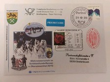 Schlittenhund Grenzbeförderung 2010 CZ-Deutschland WM mit Sonderstempel