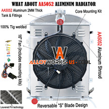 4 Row Radiator Shroud Fan Fit 1930 1931 30 Ford Model Aa Double A Heavy Duty 3.3 4 Row Radiator Shroud Fan Fit 1930 1931 30 Ford Model Aa Double A Heavy Duty 3.3