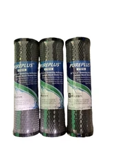 Lot of 3 PurePlus CTO10 10" x 2.5" Sintering Activated Carbon Block Water Filter