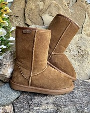 Minnetonka Women's Size 6 Olympia Short Boots, Tan Sherpa Lined Suede