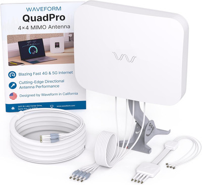 Waveform QuadPro 4x4 MIMO Panel Antenna Kit   External 4G/5G Antenna for Cellula