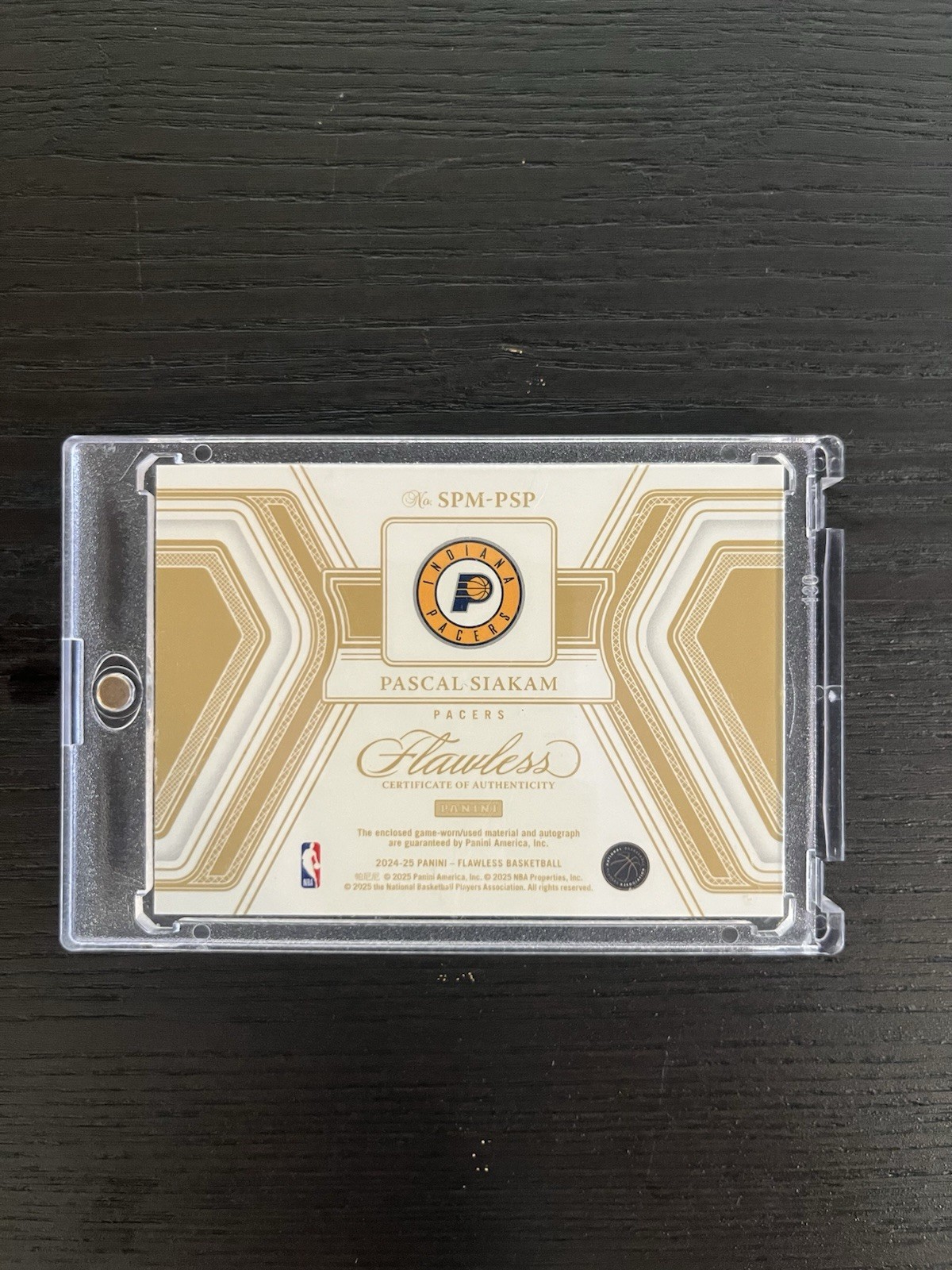 Panini 2024-25 Flawless Pascal Siakam Pacers SPM-PSP Auto Patch 08/15 Game Worn view 2