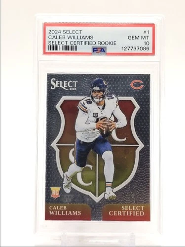 CALEB WILLIAMS 2024 SELECT CERTIFIED ROOKIE BEARS #1 GEM MT RC PSA 10 Q4244