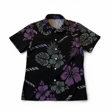 Canyon Bicycles Floral Hawaiian Shirt Button Mountain Bike Cycling Size Small