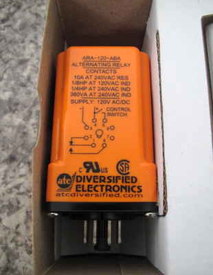 New ATC Diversified Electronics ARA120ABA SPDT 10A 120V 8-Pin Alternating Relay