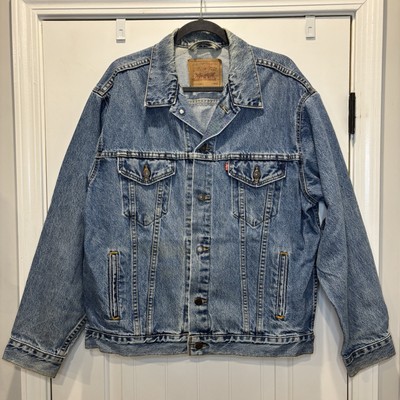 Vintage Levis 70507-0389 Denim Jean Trucker Jacket Made In USA  - Size L 90s