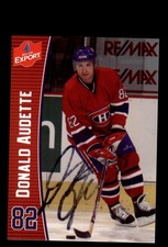 Signed Hockey Card Auto Donald Audette Molson Export Montreal Canadiens Alumni