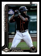 2025 Topps Pro Debut #PD-146 Dakota Jordan Card San Jose Giants