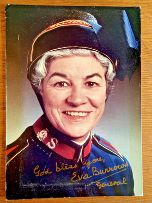 Heilsarmee Postkarte General Eva Burrows 1986