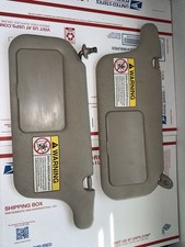 1996-2000 Honda Civic Driver Passenger Side Sun Visor Pair Set Beige Cloth