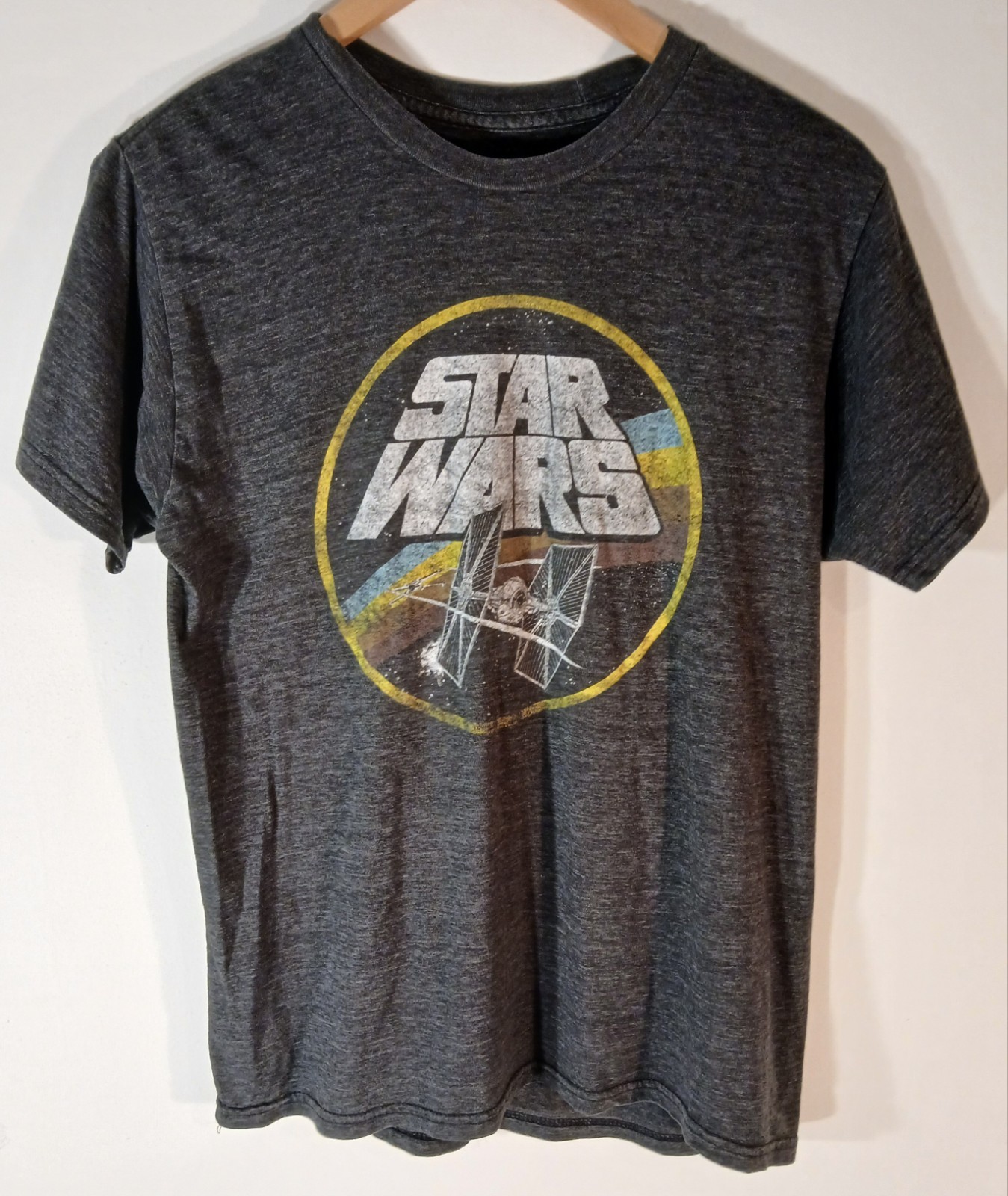 Star Wars Men's T-Shirt Tie Fighter Size Medium Gray Classic Retro Look