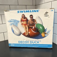 Swimline Giant Decoy Duck Inflatable Pool Ride On NEW In Box 88 X 78 X 42