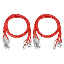 20 Pack 24" Waxed Necklace Cord, 2mm Bracelet Cord with Lobster Clasp Dark Red 