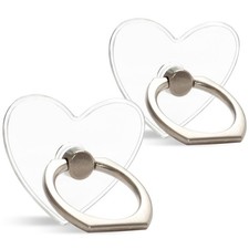  2 Pack Transparent Finger Ring Cell Phone Ring Holder Stand,360 Degree Rota...