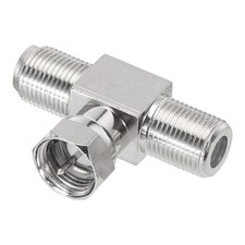 3 Way Coaxial Connector F Male to 2 F Female Adapter 75 Ohm RG6 Waterproof