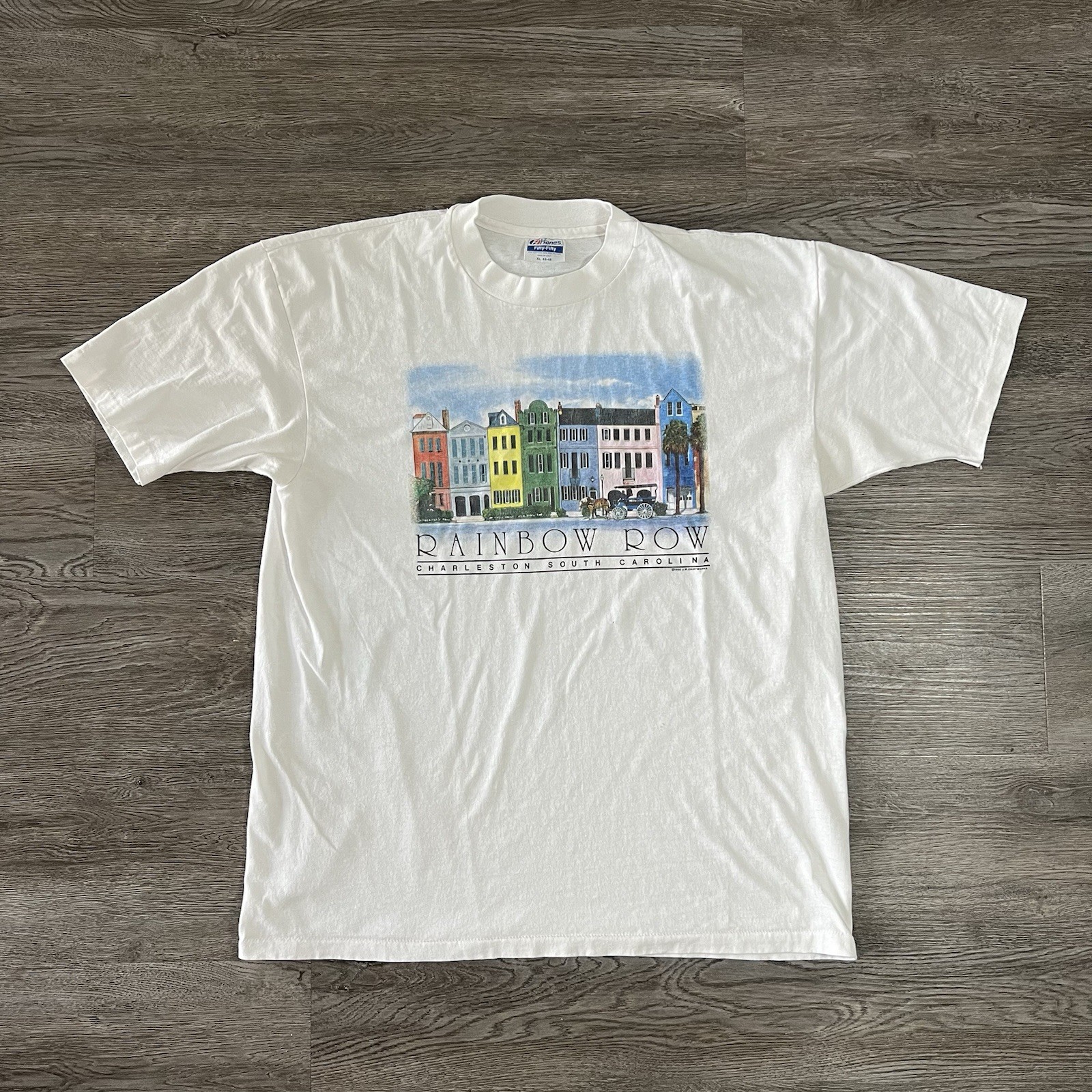 Camicia Carolina del Sud vintage anni 90 uomo grande fila arcobaleno Charleston City Nature