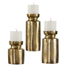 Uttermost Amina Antique Brass Candleholders (Set of 3)