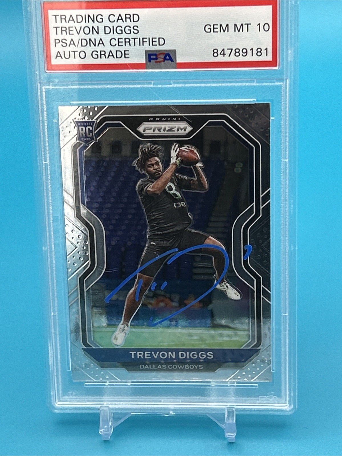2020 Prizm Trevon Diggs Rookie Auto RC Silver Rookie #335 Cowboys PSA 10