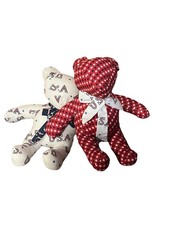 Patriotic Handmade American USA Plush Teddy Bears With Ties 12  Long