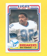 1984 Topps USFL MIKE ROBINSON New Orleans Breakers Cleveland Brown Rookie Card