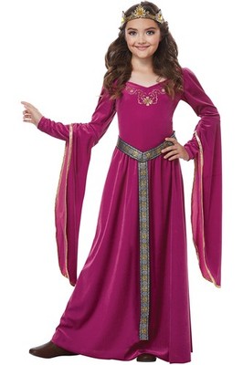 Medieval Princess Girls Costume Dress With Crown 00572