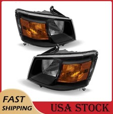 Headlight Assembly Fits 08-2010 Dodge Grand Caravan Halogen Black Amber L R