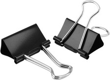 10 St&uuml;ck Foldback Klammern Set - 15mm Schwarze Binderclips B&uuml;roklammer Metall K