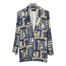 VINTAGE 80s Toni Garment x CC Magic Funky Artsy Grandpa Blazer Size Large