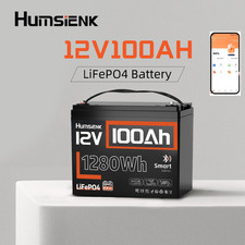 12V 100Ah LiFePO4 Lithium Battery Bluetooth BMS Deep Cycle for Trolling Motor Rv