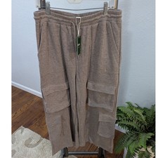 Halara Ribbed Mid Rise Wide Leg Women's Wide Leg Cargo Pants with Pockets