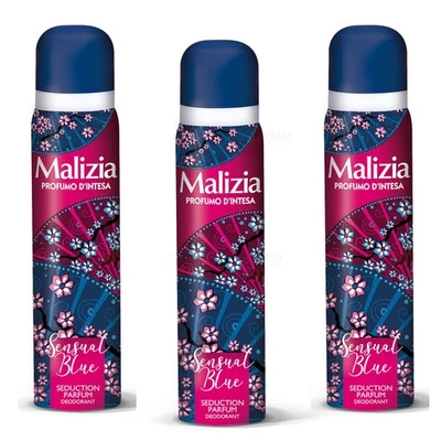 Malizia Donna Sensual Blue deo für Frauen 3x 100 ml deodorant body spray