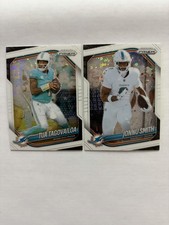 2025 Prizm Tua Tagovailoa & Jonnu Smith WHITE DISCO Holo Prizm Cards. Dolphins