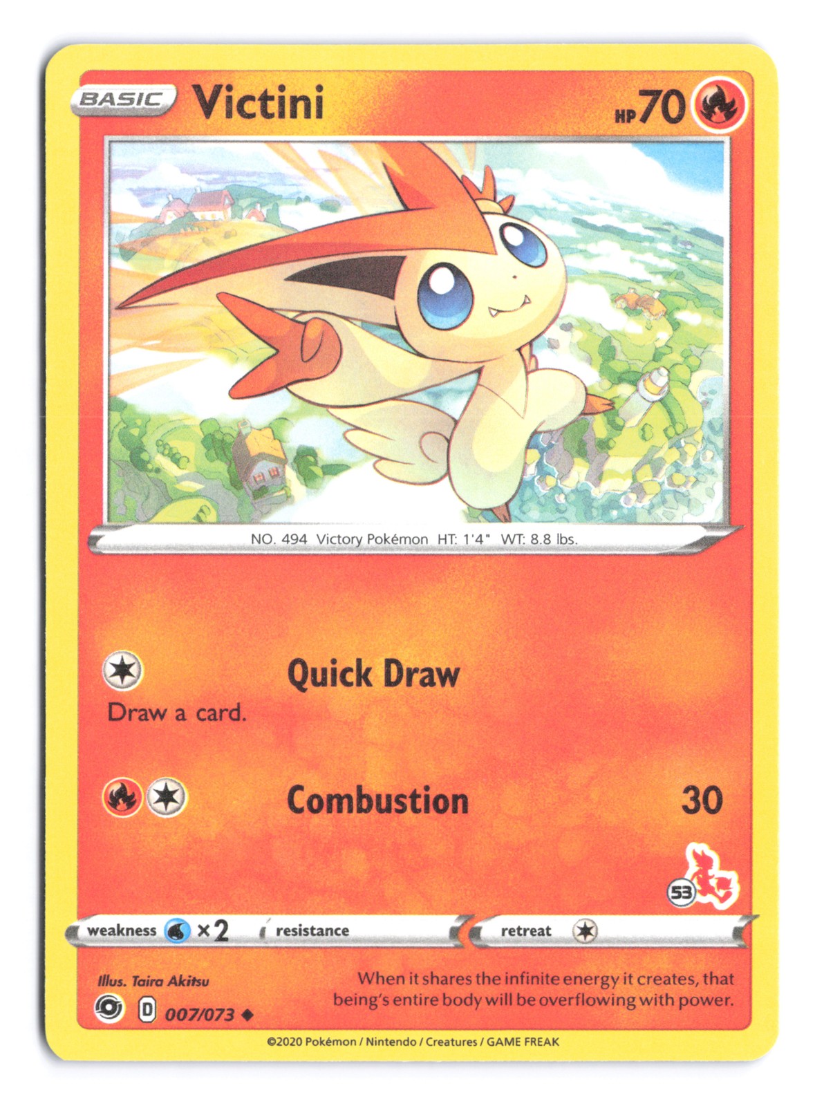 Pokemon Victini (#53 Cinderace Stamped) Battle Academy 2022 007/073 NM