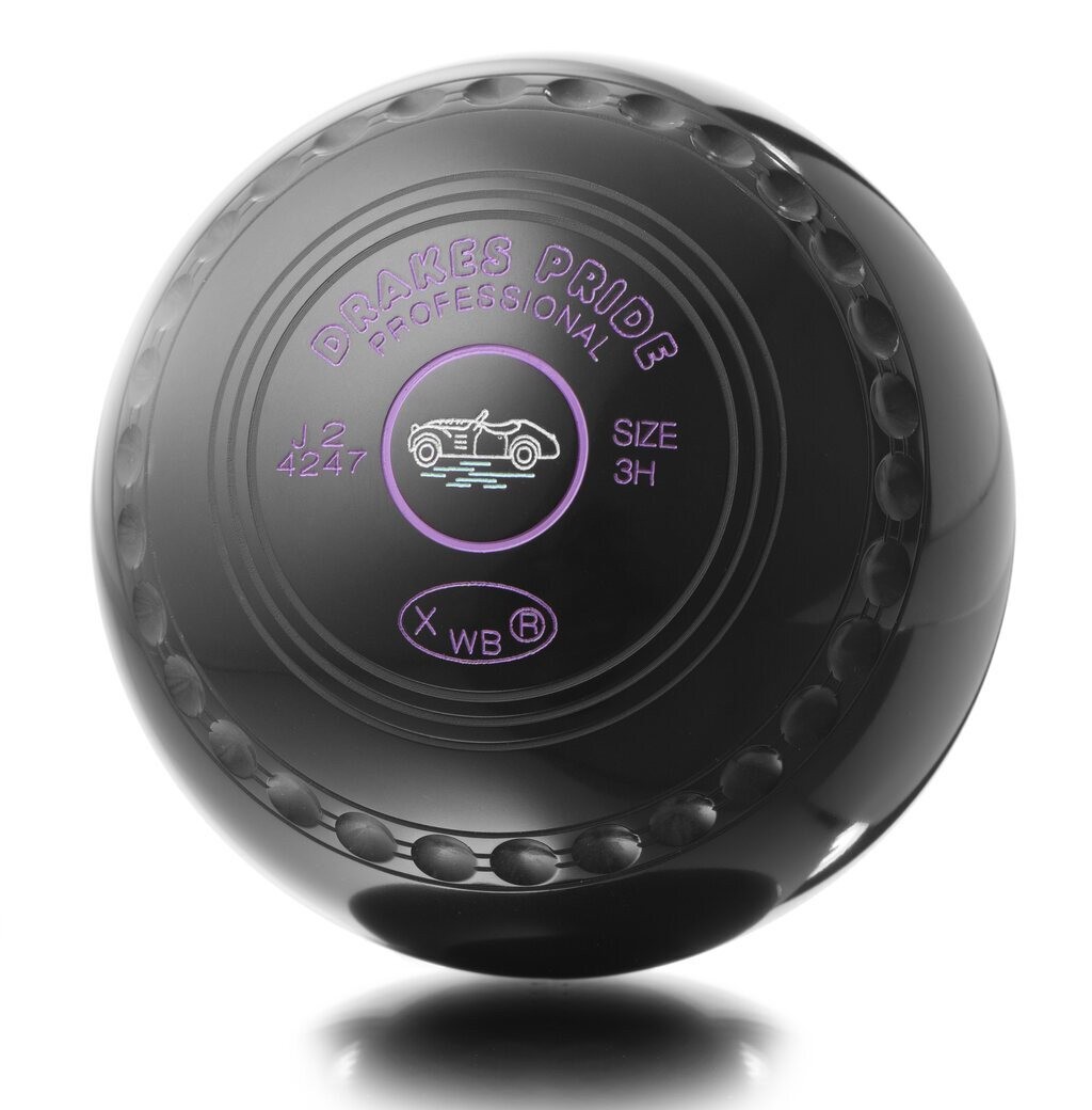 Drakes Pride Professional bowls - Black, gripped, Size 1, Heavy (IMPERFECT)