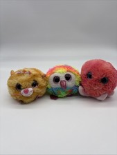 Kuscheltier 3er Set Beanie Boos Katze Eule Qualle Pl&uuml;schtier Stofftier