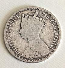 1856 Queen Victoria Gothic Silver Florin Coin. Good/fair condition