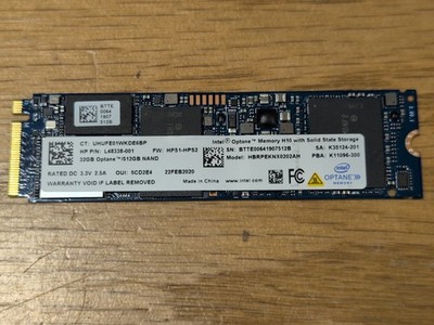 Intel H10 SSD 32GB Optane 512GB NAND NVMe M2 Solid State Drive