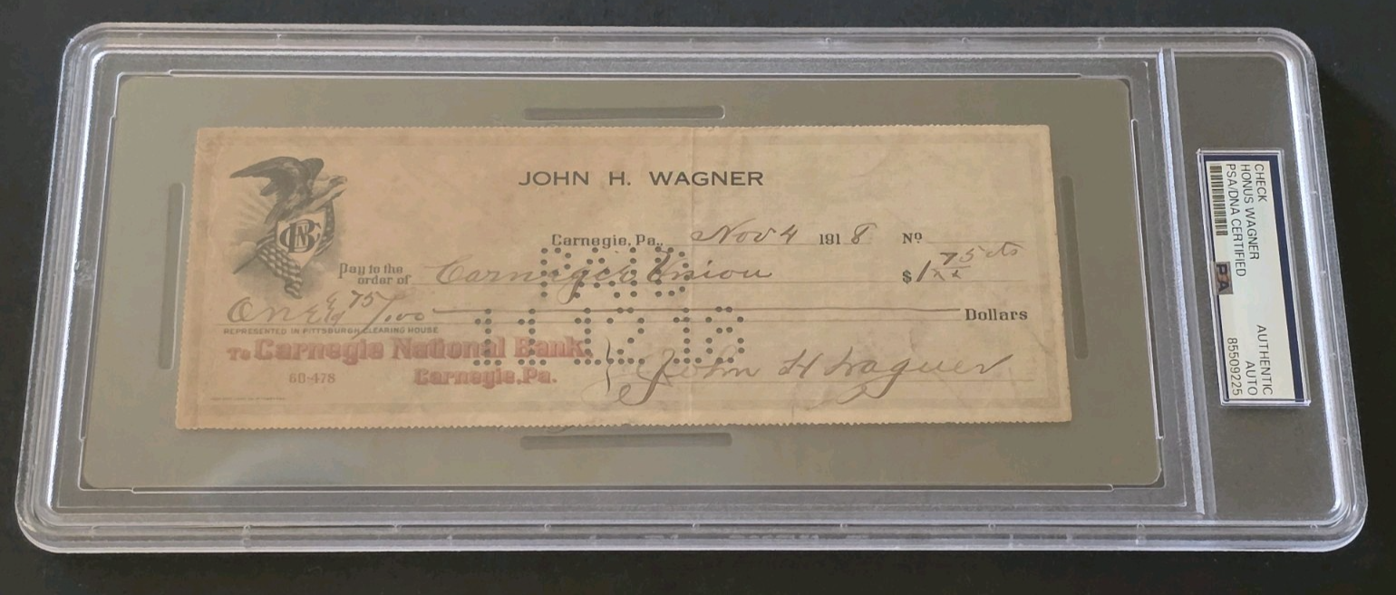 Honus Wagner Autographed Signed Pittsburgh Pirates JOHN Personal Check-HALL OF FAME--PSA 