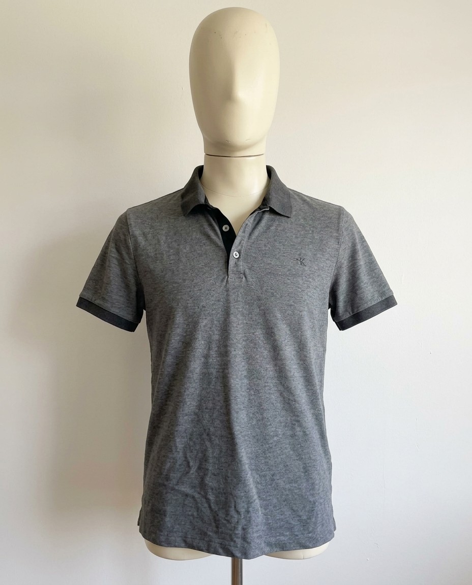 CALVIN KLEIN JEANS POLO UOMO TG.S GRIGIO ORIGINALE