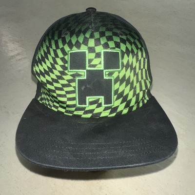 Minecraft SnapBack Hat Youth Kids One Size Black Green Ball Cap Logo Game Movie