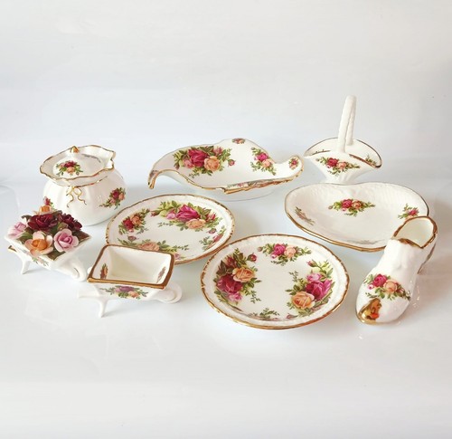 Royal Albert Old Country Roses Collection Joblot x 9 Pin Tray Basket Wheelbarrow