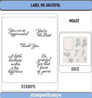 LABEL ME GRATEFUL Cutting Dies & Stamps Scrapbook DIY Greeting Card Handmade