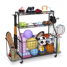 Sports Equipment Organizer, Outdoor Toy Storage - Garage Storage with 2 Side ...